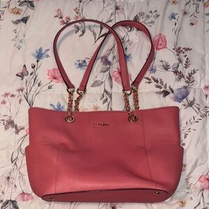 Calvin Klein Pink Leather Tote Bag